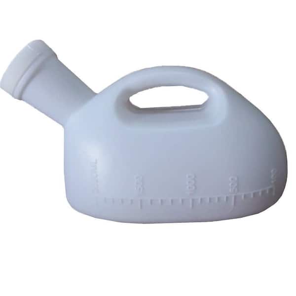 Waterless Urinal in Gray, 2000ML Capacity for Men, Portable with Screw-On Lid to Prevent Odor