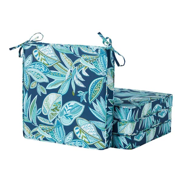 18 in. x 18 in. Botanical Crestwood Square Outdoor Dining Seat Cushion (4-Pack)