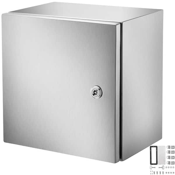 1152 cu. in. Electrical Enclosure Box 12 x 12 x 8 in. NENA 4X IP66 Wall Mount Junction Outlet Box Stainless Steel