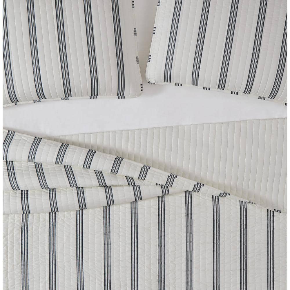 Black and White Microfiber Twin Quilt Set