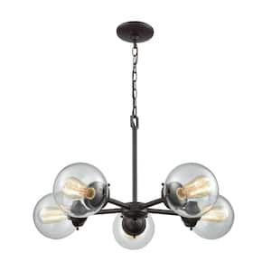 Beckett 5-Light Oil Rubbed Bronze Chandelier With Clear Glass Shades