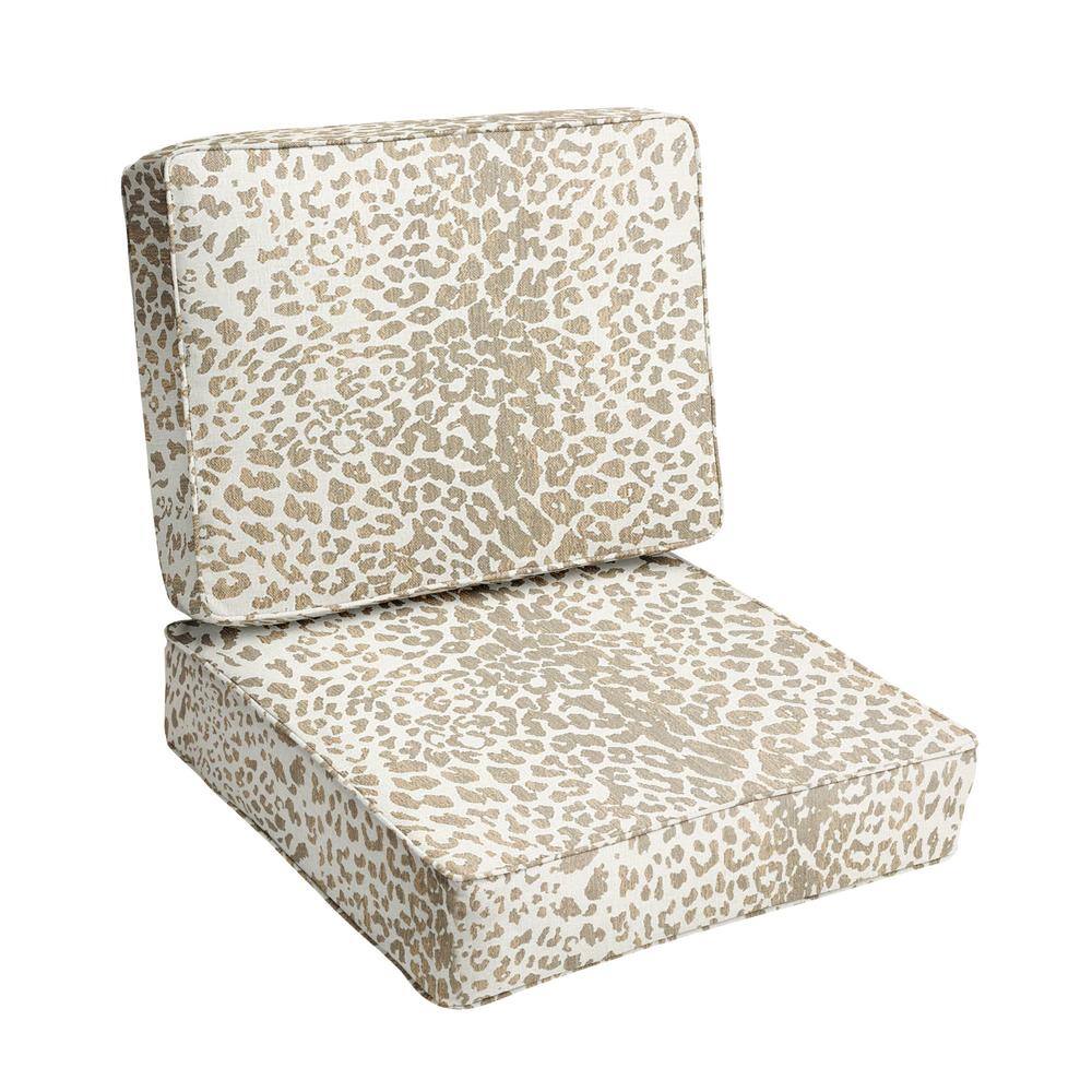 SORRA HOME 23.5 x 23 Deep Seating Outdoor Corded Cushion Set in Sunbrella Instinct Dune -  HD618021TESC