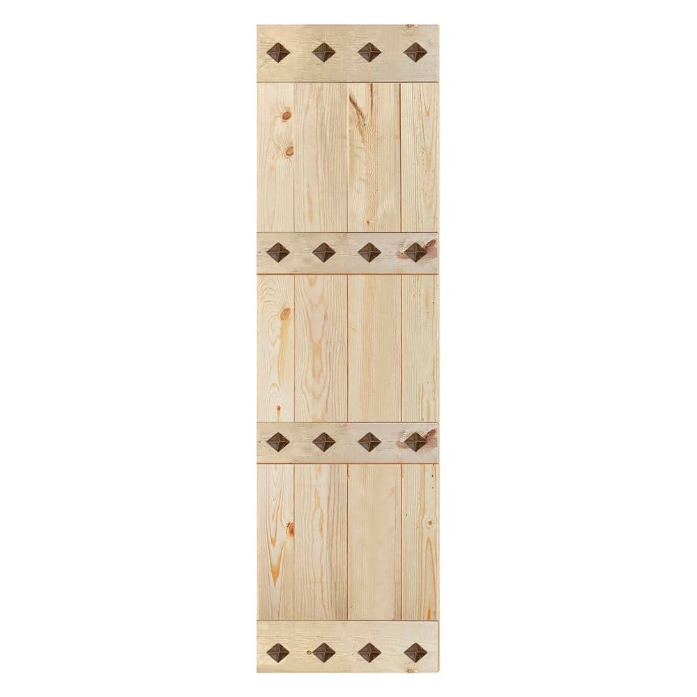 Mid-Century Unfinished Solid Wood 24" x 84" Barn Door Slab