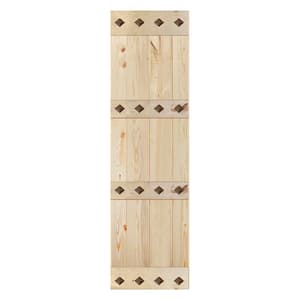 Mid-Century Style 24 in. x 84 in. Unfinished DIY Knotty Pine Wood Sliding Barn Door Slab