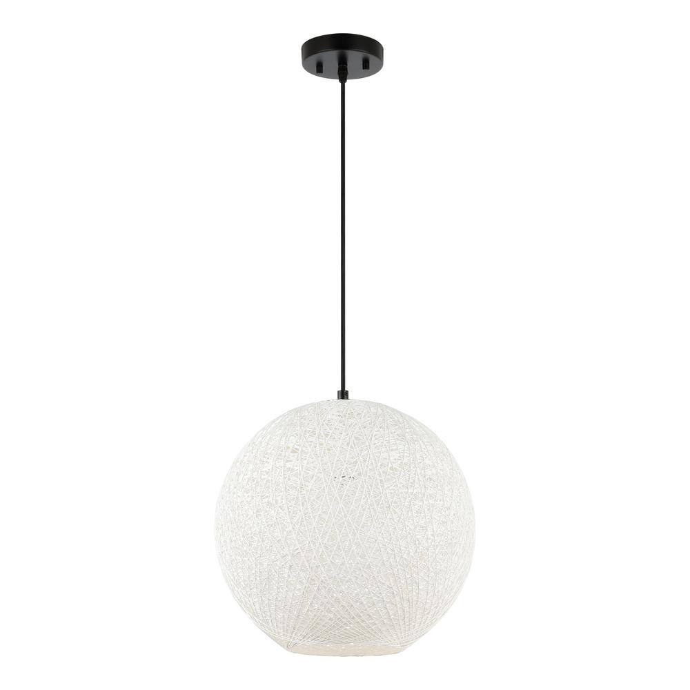 Lacey 16" White Bohemian Globe LED Pendant Light