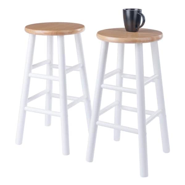 WINSOME WOOD Huxton 24 in. Natural and White Counter Stool Set (2-Pieces)  53224 - The Home Depot