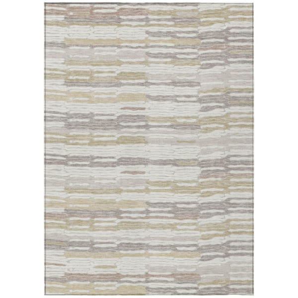 Chantille Machine Washable Indoor/Outdoor Abstract ACN3114 Ivory 9 ft. x 12 ft. Area Rug