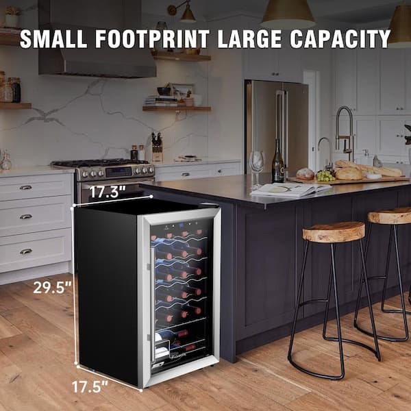 Kalamera 24 Bottle Single Zone Wine Cooler Small Wine Fridge KRC