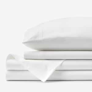 Legends Luxury Egyptian 4-Piece White Cotton Sateen King Sheet Set