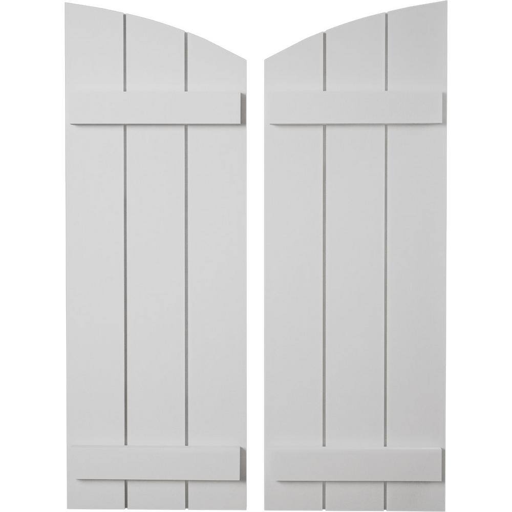 16-1/2 in x 78 in Polyurethane Smooth Three Board Joined Board-n-Batten Elliptical Top Shutters Primed Tan price history on PriceWatchPro