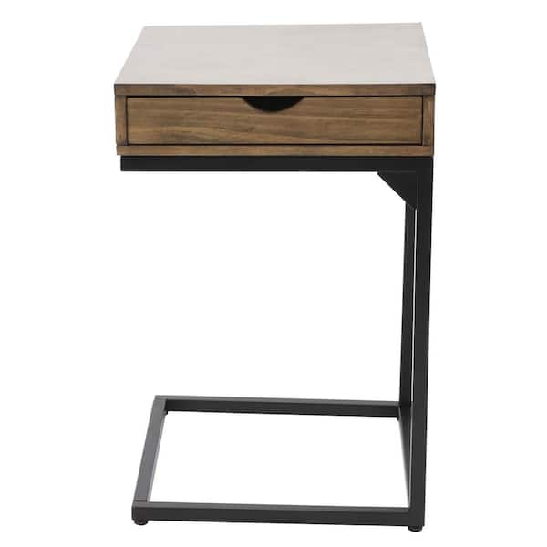 Decor Therapy Porter Solid Wood CTable with Drawer, Walnut Finish