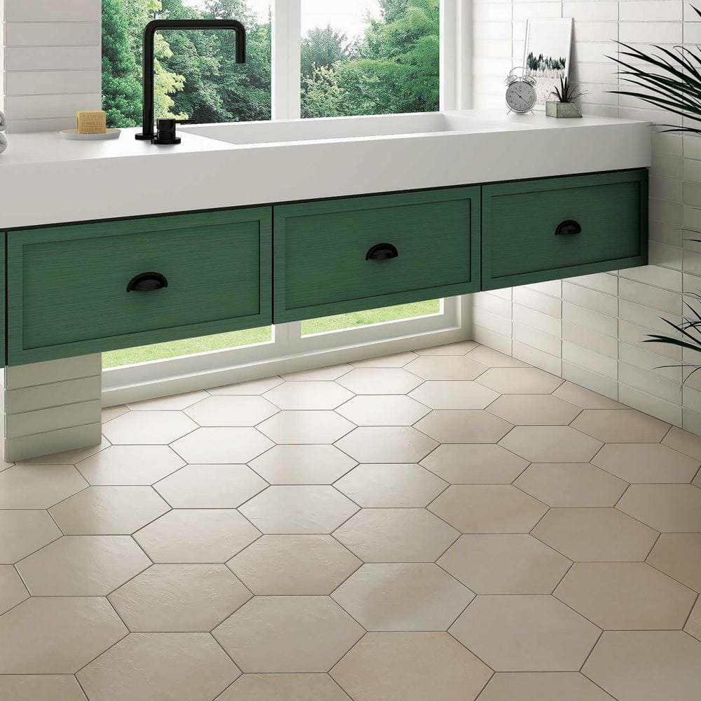 Makoto Beige Matte Hexagon Porcelain Tile 11.5" x 10"