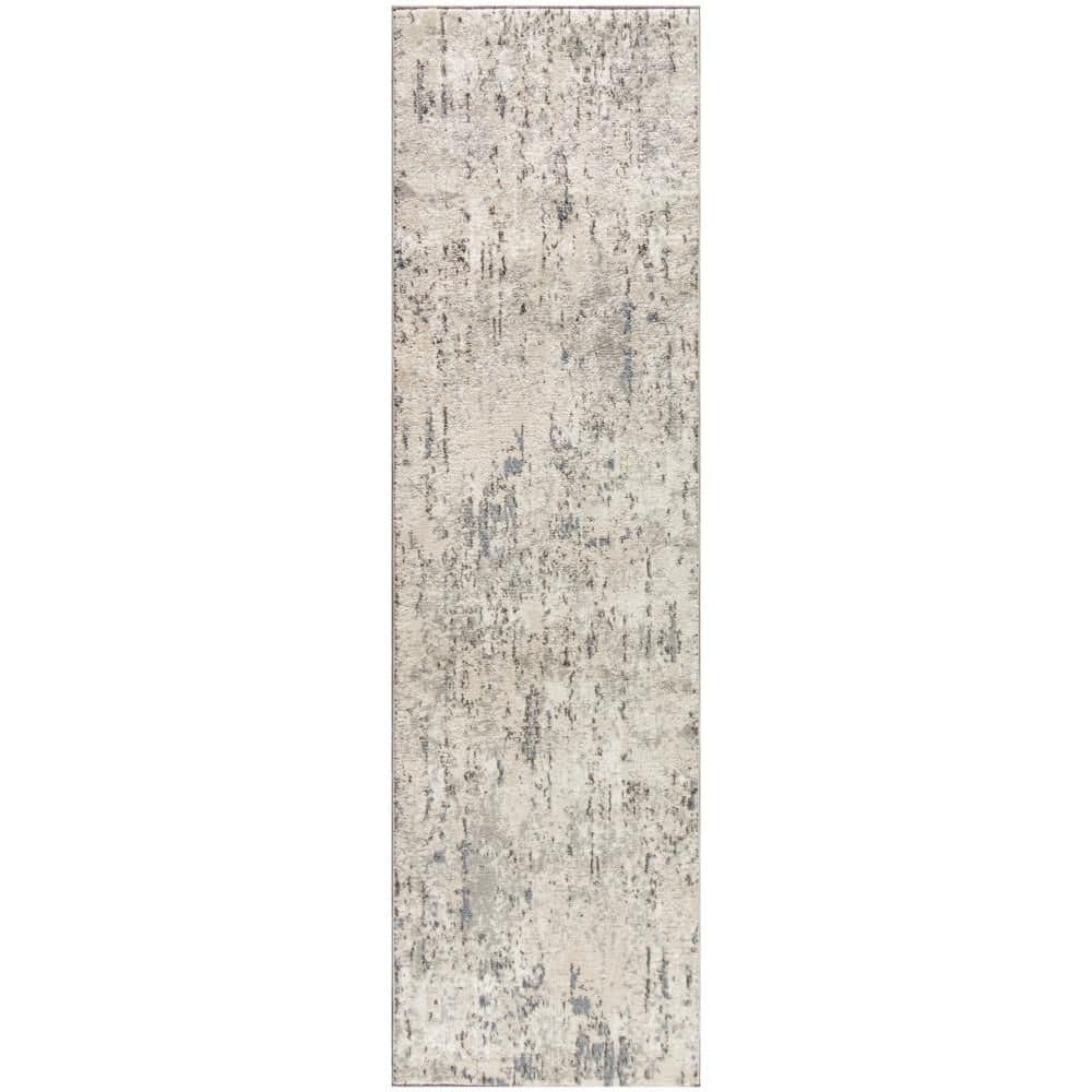 Concerto Ivory Blue Grey 2 ft. x 6 ft. Distressed Contemporary Runner Area Rug price history on PriceWatchPro