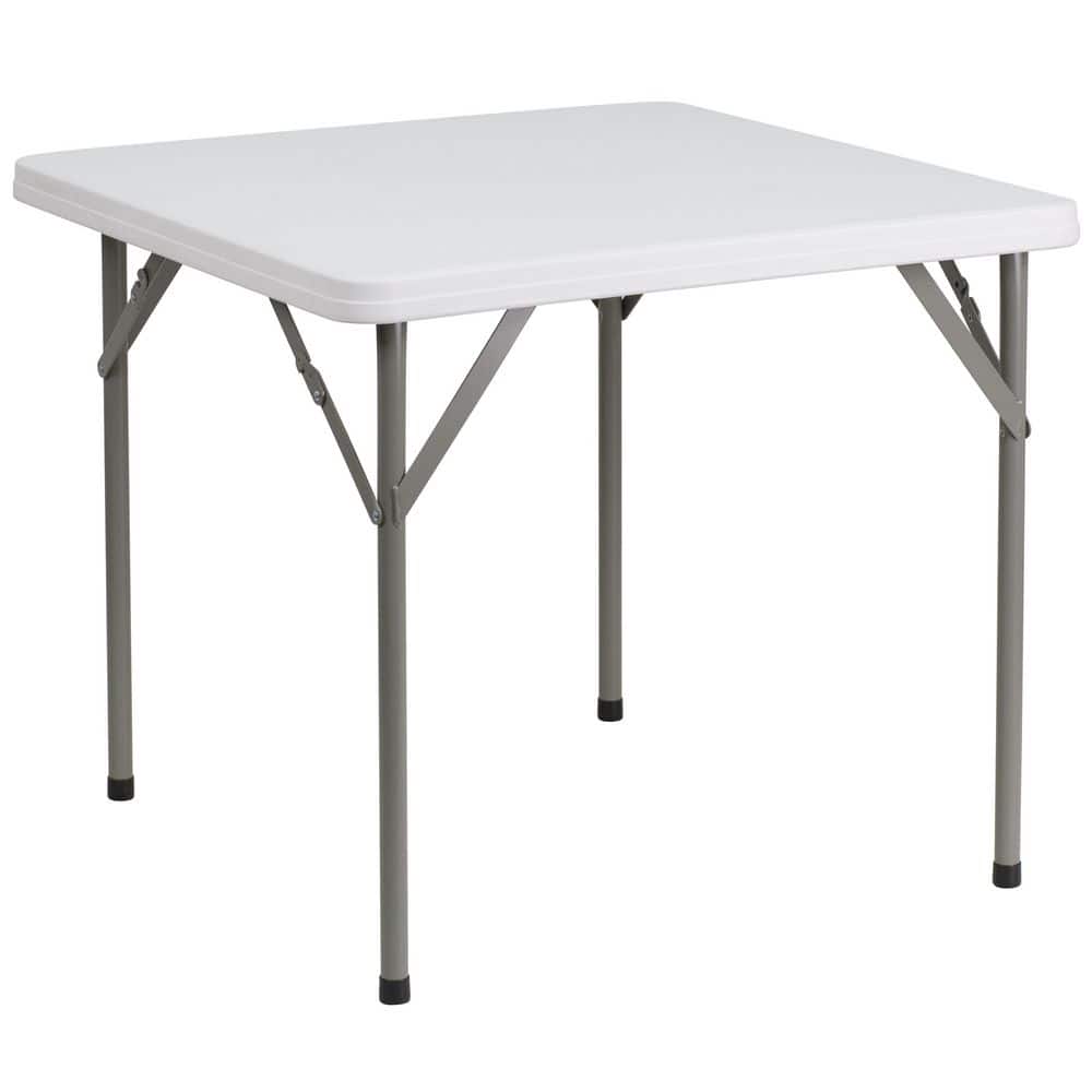 Carnegy Avenue Elon 34.25 in. L Square Granite White Plastic Top Folding Utility Tables CGA-FLF-20740-GR-HD