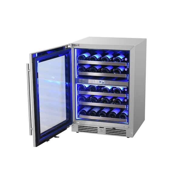 24 in. 37-Wine Bottles Wine Cooler in Stainless Steel