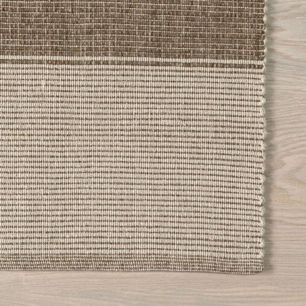 Boxelder Checked Cotton Rectangular Tan Area Rug, 8' x 10'