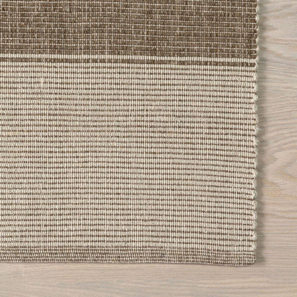 Boxelder Checked Cotton Rectangular Tan Area Rug, 8' x 10'