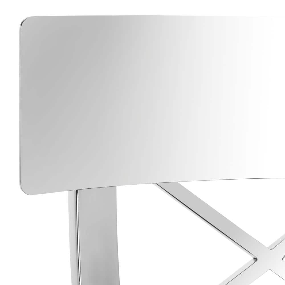 Elegant 39'' Black Leather & Chrome Stainless Steel Bar Stool