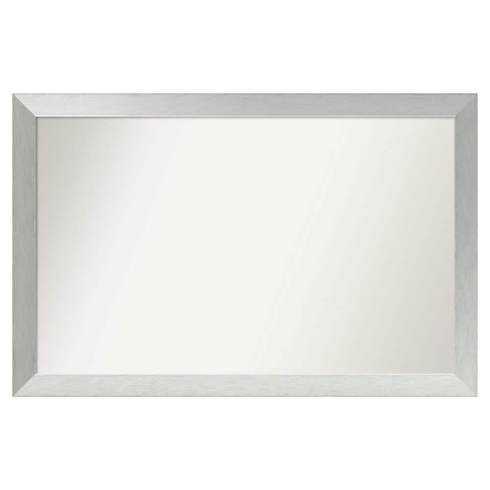 Brushed Sterling Silver 46 in. x 30 in. Custom Non-Beveled Wood Framed Bathroom Vanity Wall Mirror price history on PriceWatchPro