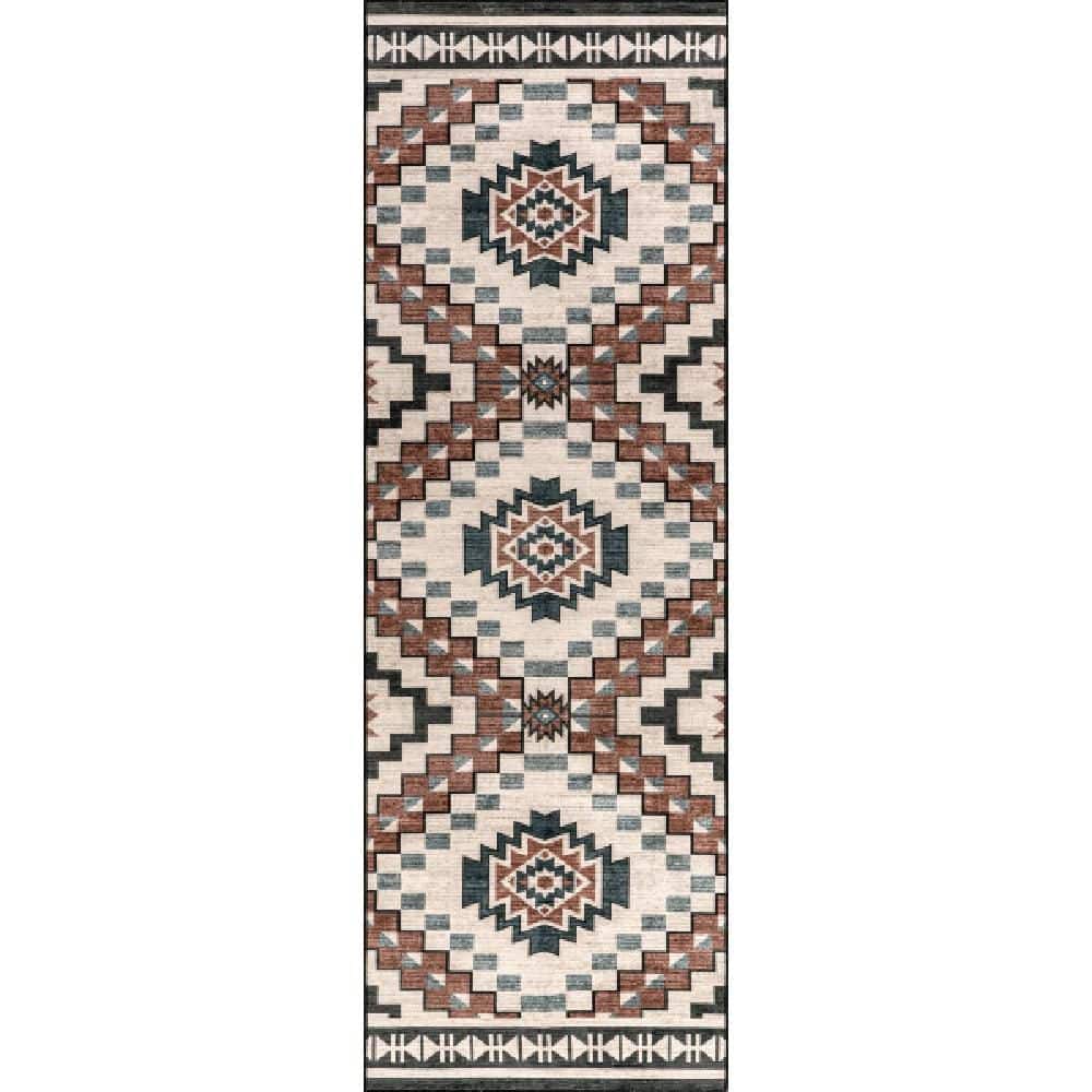 2.6 ft. x 6 ft. Beige Violeta Timeless Medallion Spill Proof Washable Indoor Area Rug price history on PriceWatchPro