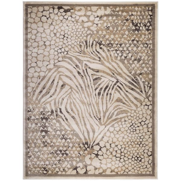 Unbranded Garda Cream 8 ft. x 10 ft. Animal Print Area Rug