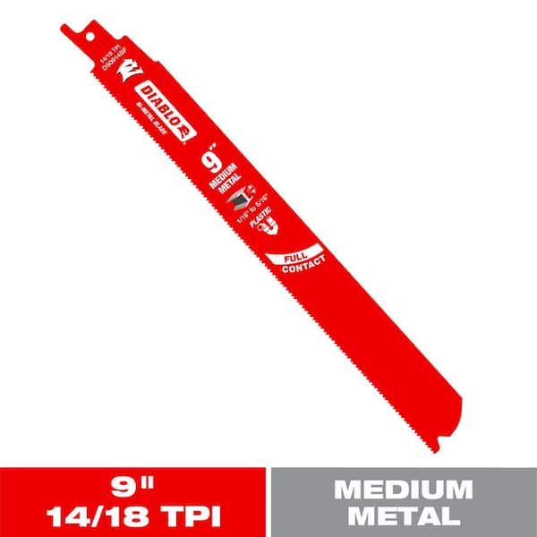 DIABLO 9 in. 14/18 TPI Bi-Metal Reciprocating Saw Blade for Medium Metal