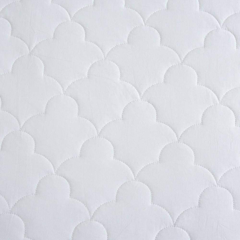 Full Size White Cotton Quilted Mattress Pad