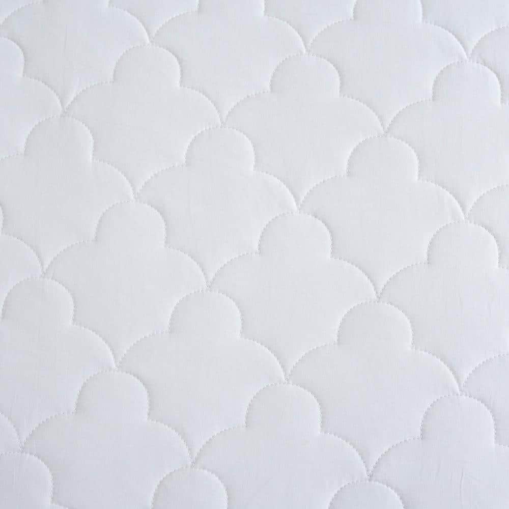 Full Size White Cotton Quilted Mattress Pad