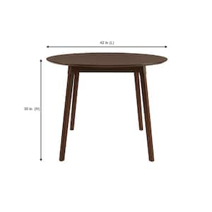 Saskia Sable Brown Wood Round Dining Table for 4 (42 in. L x 30 in. H)