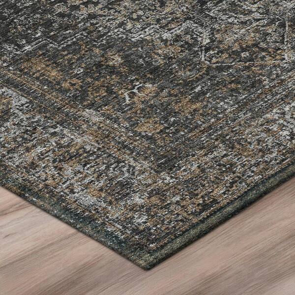 Chantille Machine Washable Indoor/Outdoor Abstract ACN3171 Black 8 ft. x 10 ft. Area Rug