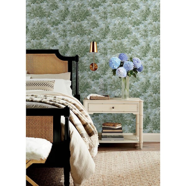 Greenwood Light Blue Deciduous Wallpaper