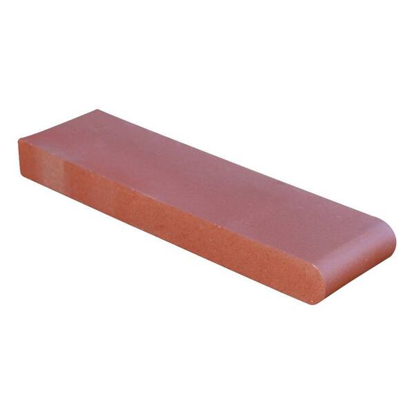 Unbranded Retrofit Red Flashed 12.5 in. x 3.63 in. x 1.25 in. Bullnose Clay Brick-DISCONTINUED