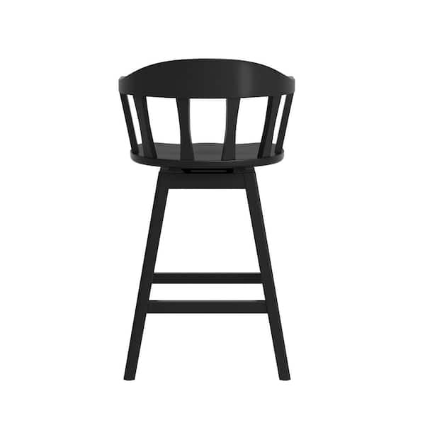 OrangeOne Black Classic Windsor 37.4 in. Swivel Barstool Solid