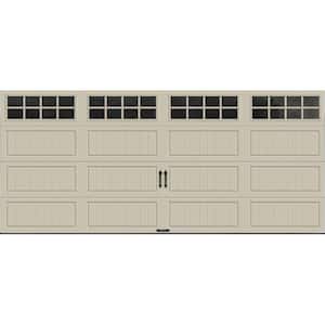 Gallery Steel Long Panel 16 ft x 7 ft Insulated 6.5 R-Value  Desert Tan Garage Door with SQ24 Windows