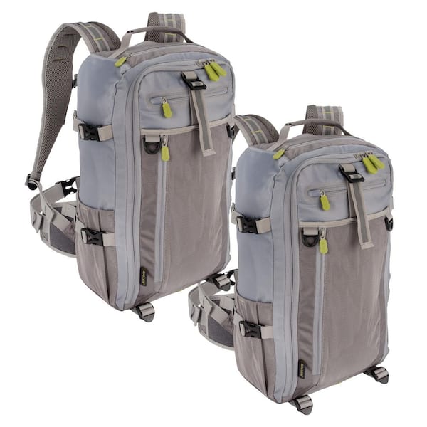 Blue Mesa Fishing Pack, 12 in. L x 6 in. W x 20 in. H, 23.25-liters, 2-Pack, Gray/Lime