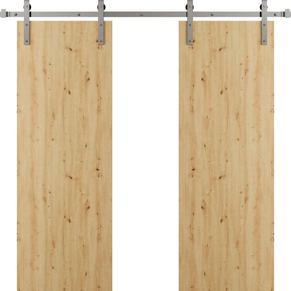 3011 60 in. x 84 in. Sold Core Caramel Oak Color Wood Sliding Barn Door with Hardware Kit