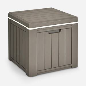 Patio 10 Gallon Ice Cube Cooler Box Table Stool Storage W/Handle Brown