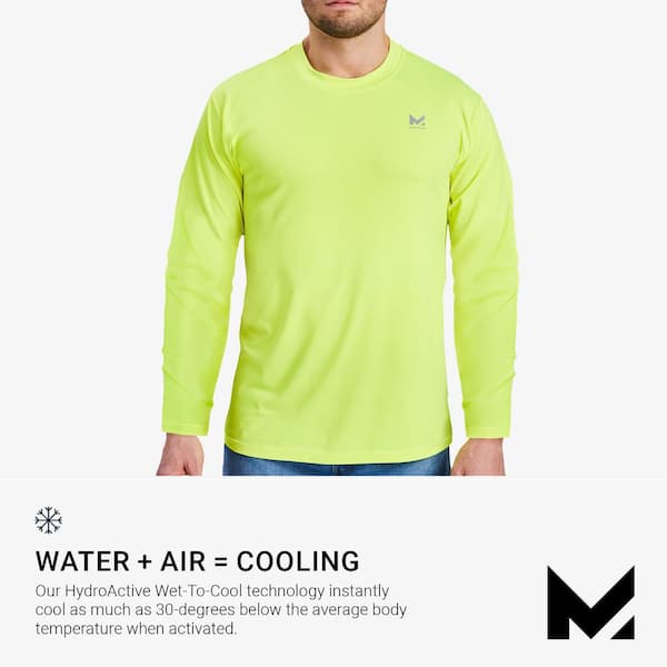 Mission Unisex Long Sleeve Performance Shirt Hi Vis Yellow