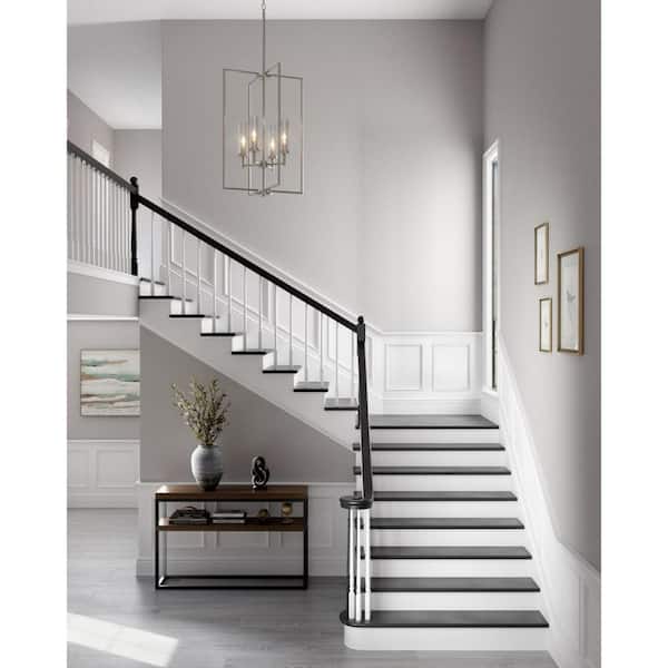 Kellwyn Collection 4-Light Brushed Nickel Clear Glass Transitional Foyer Pendant Light