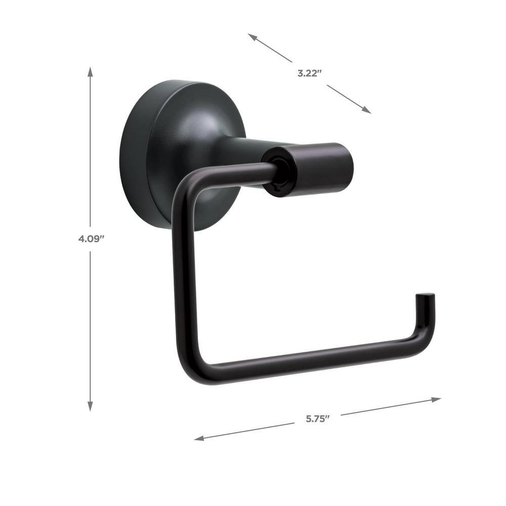 Matte Black Zinc Wall Mounted Euro Style Toilet Paper Holder