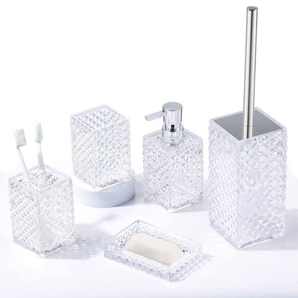 Dracelo 6-Piece Bathroom Accessory Set with Soap Dispenser, Tray