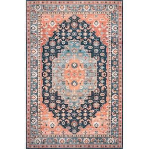 Francis Persian Medallion Machine Washable Blue 3 ft. x 5 ft. Accent Rug