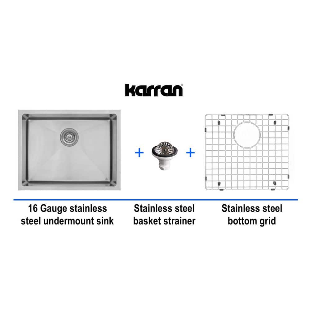 Elite 23" Stainless Steel Single Bowl Undermount Kitchen Sink