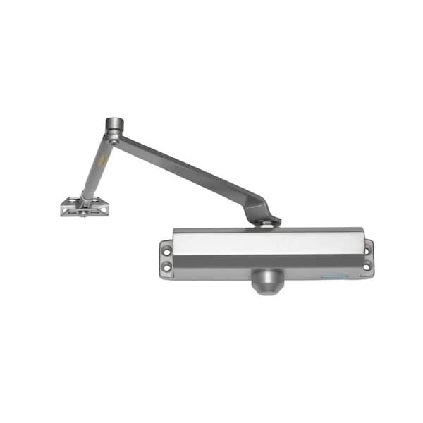 Global Door Controls Commercial Grade 3 Door Closer with Backcheck in Aluminum with Cover, Parallel Arm, and Thru Bolts - Size 4
