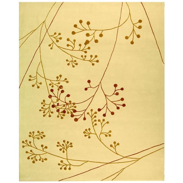 Soho Ivory/Orange 6 ft. x 9 ft. Floral Area Rug