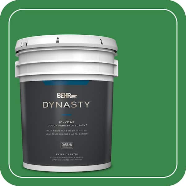 BEHR DYNASTY 5 gal. #P400-7 Paradise of Greenery Satin Enamel Exterior Stain-Blocking Paint & Primer