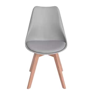 Gray Frankfurt Plastic Side Chair Wood Leg Dining Chair (Set of 4)