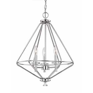 Marin 3-Light Polished Chrome Chandelier with Crystal Accents
