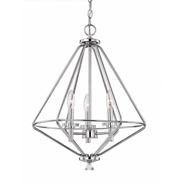 Home Decorators Collection Marin 3-Light Polished Chrome Chandelier with Crystal Accents