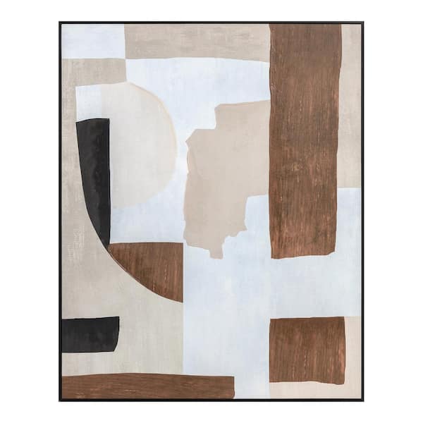 Ophelia 2, Framed Art Print Subtle Earth Tones Abstract Ink Canvas, 31.5 in. x 39.5 in.